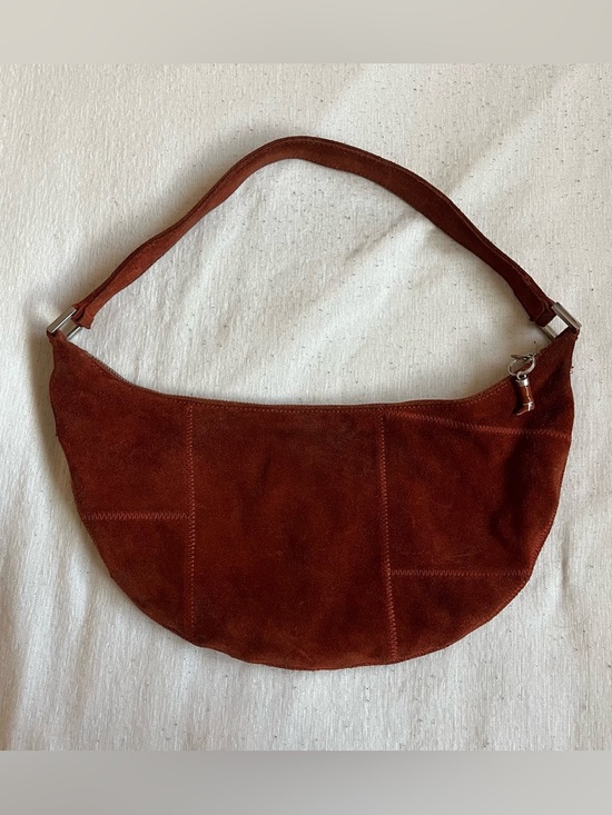 Banana Republic Handbags - Vintage 90s Banana Republic Suede Brown Burnt Orange Hobo Shoulder Bag